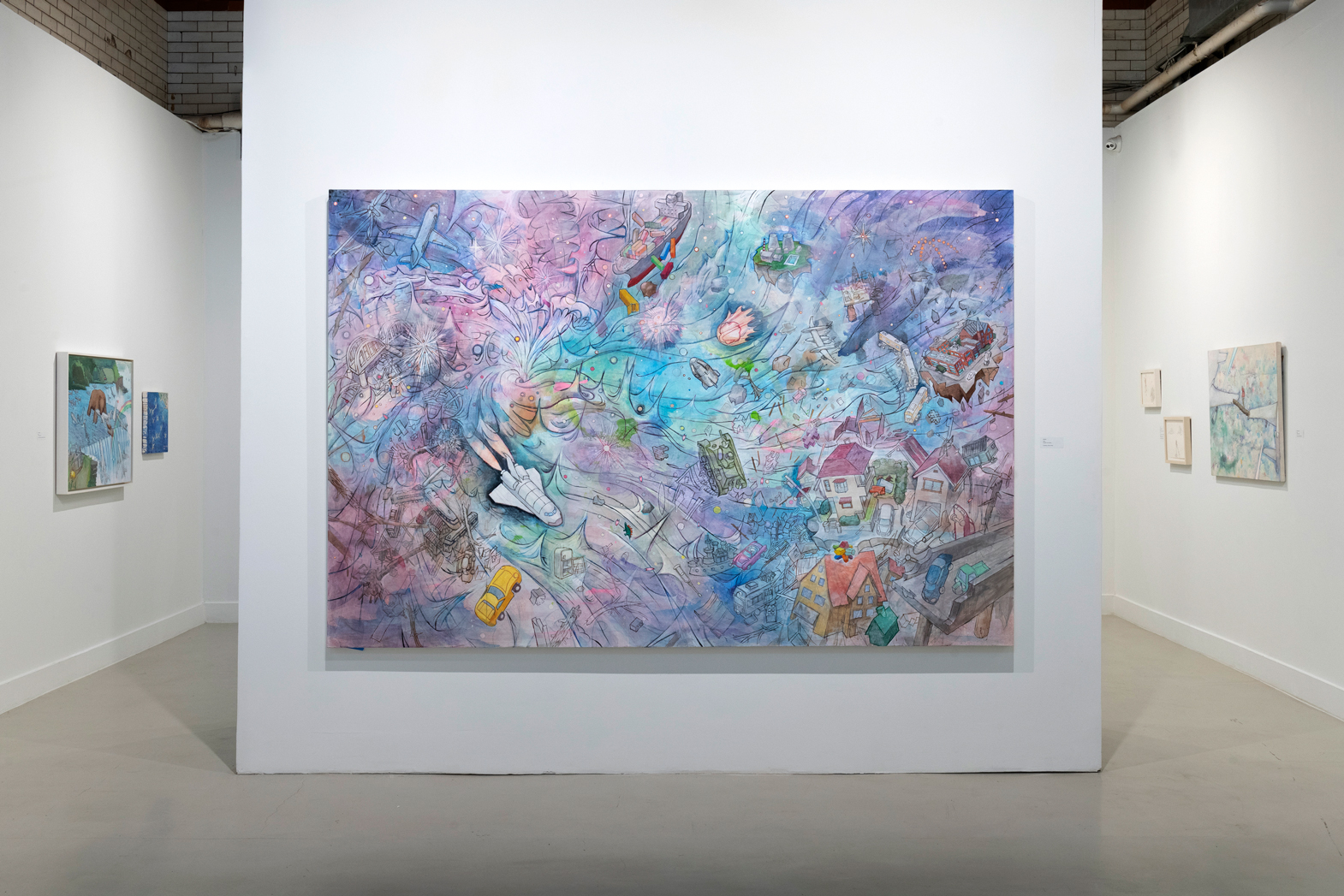 Installation view, "Hiro Sakaguchi: Landscapes of a Restless Mind," Spruance Gallery, Benton Spruance Art Center