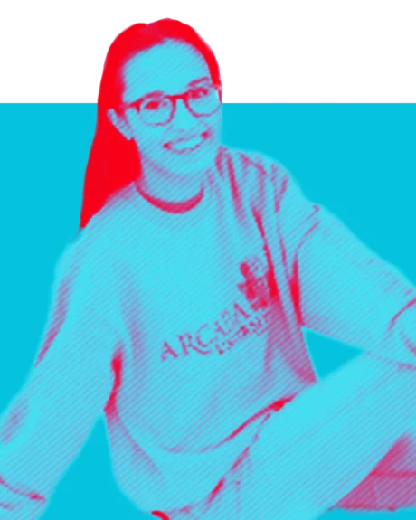 Duotone in red and cyan of Michelle Teske.