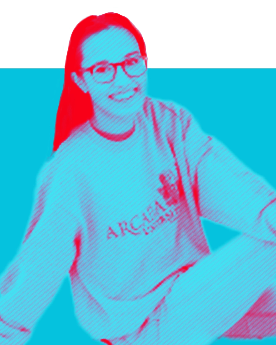 Duotone in red and cyan of Michelle Teske.