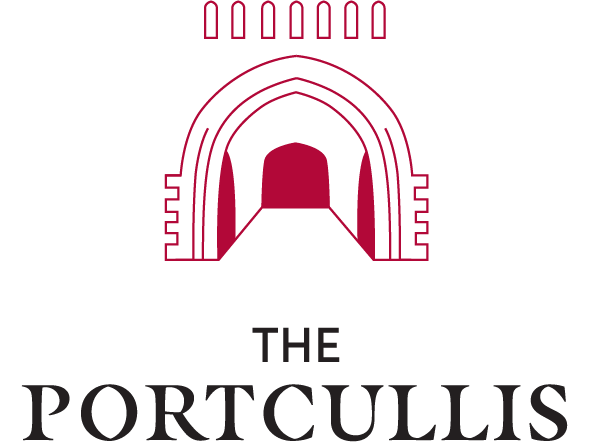 The logo for the Portcullis giving society.
