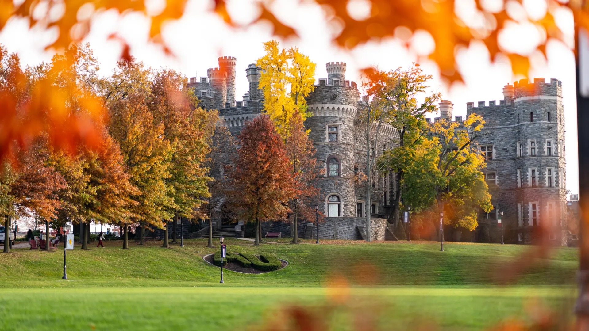 The Haber Green and the Grey Towers Castle pictured in the Fall.