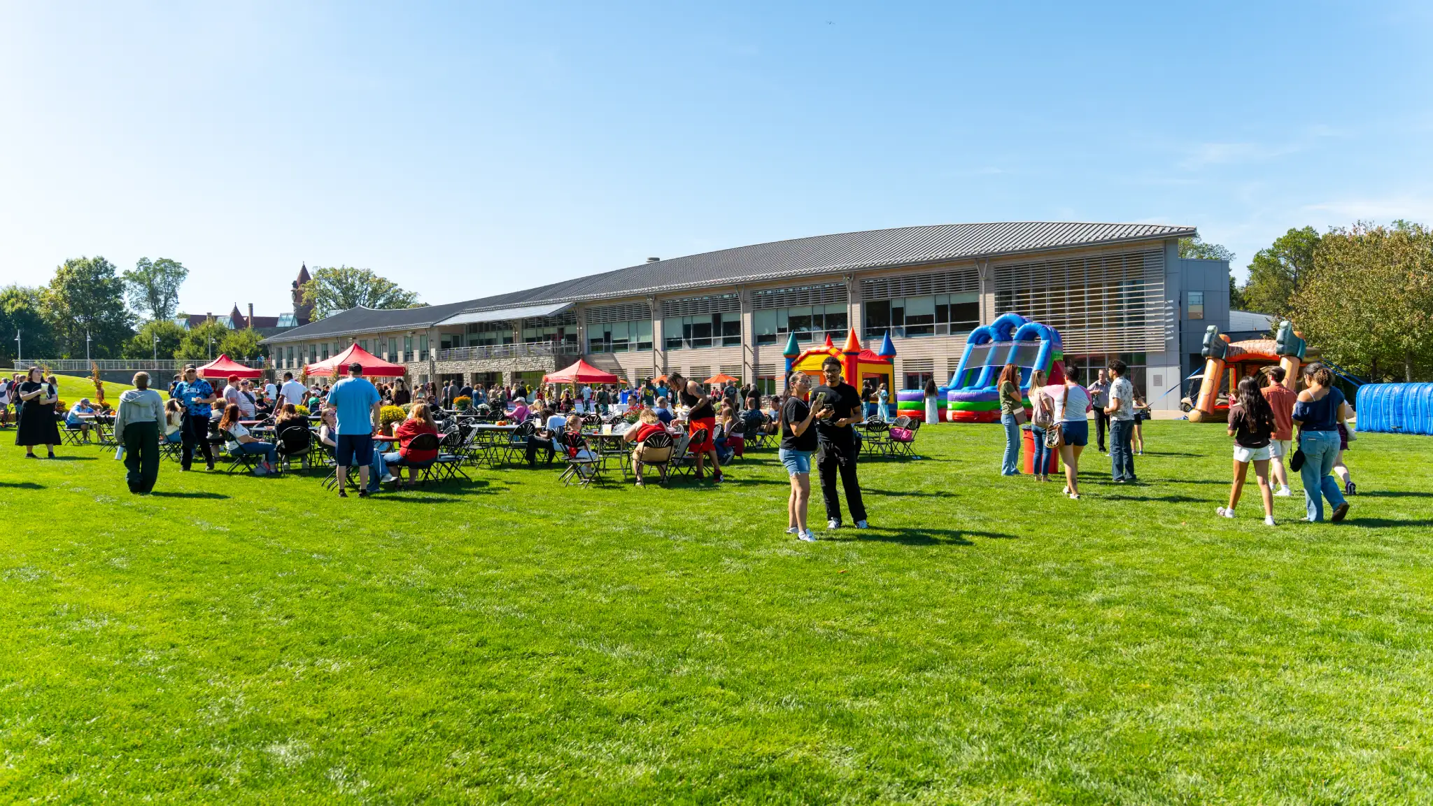 Residents of Glenside hang out on the Haber Green during Arcadiafest.