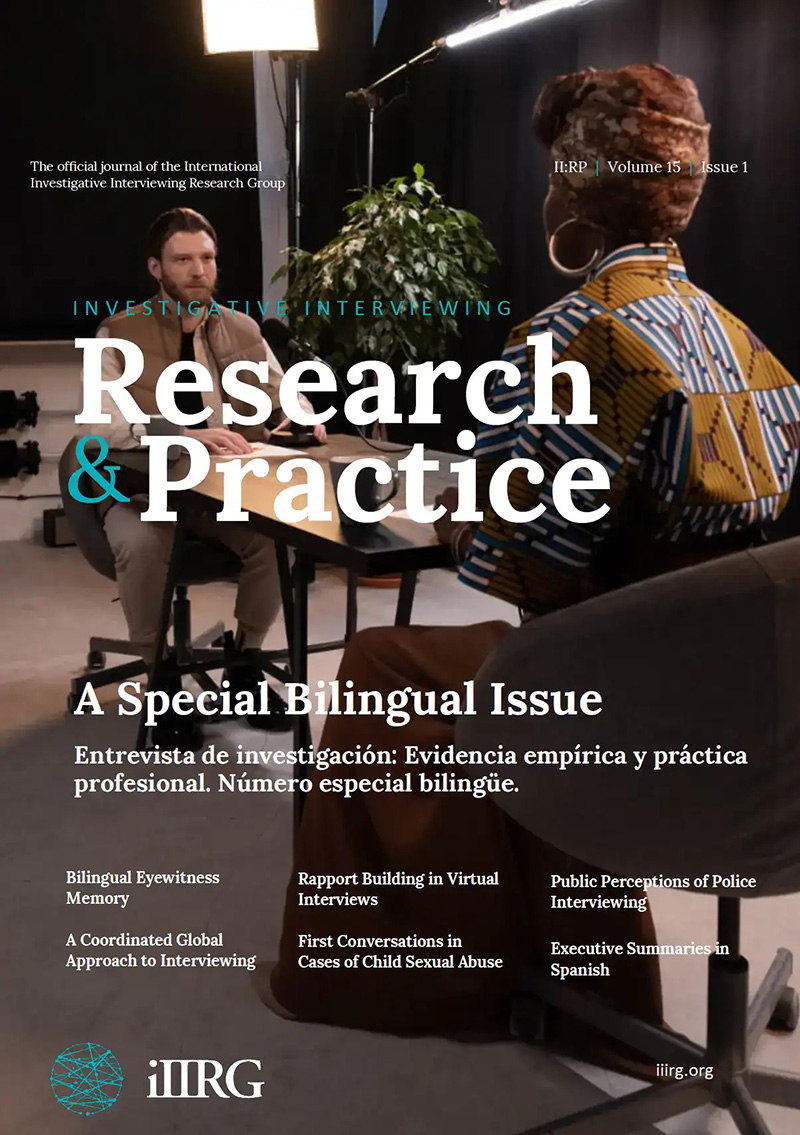 The cover of the of the journal Investigative Interviewing: Research & Practice.