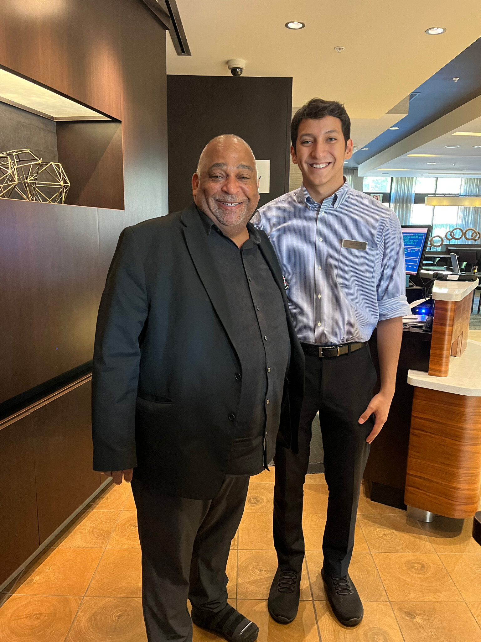 Samuel Santos with his general manager at Marriot.