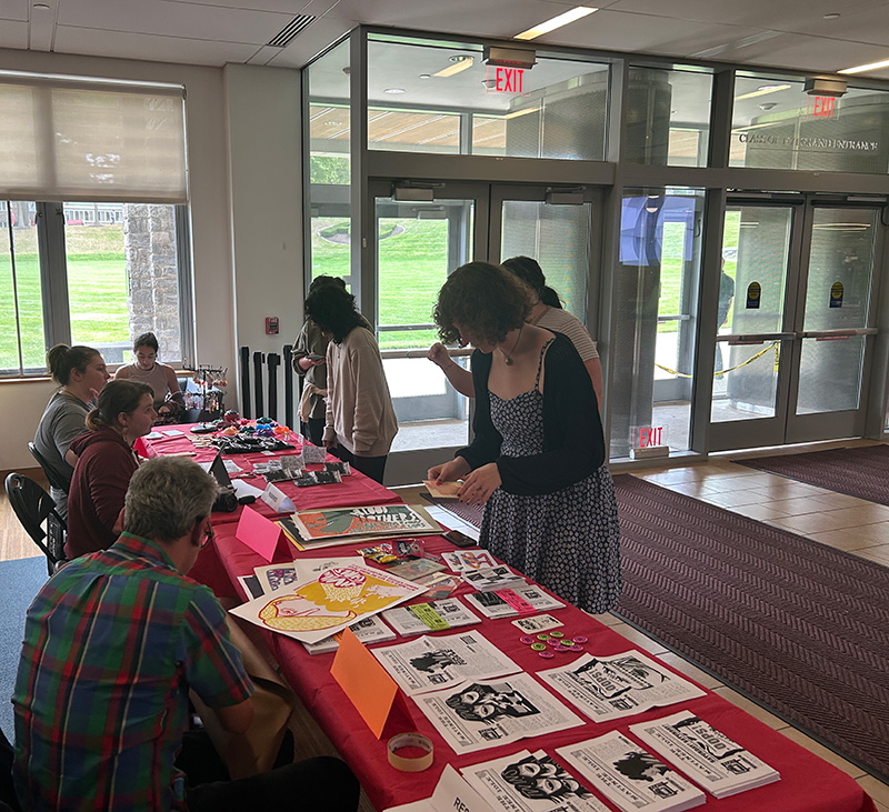 Students and staff browse various zines at Arcadia's first Zine Fest.