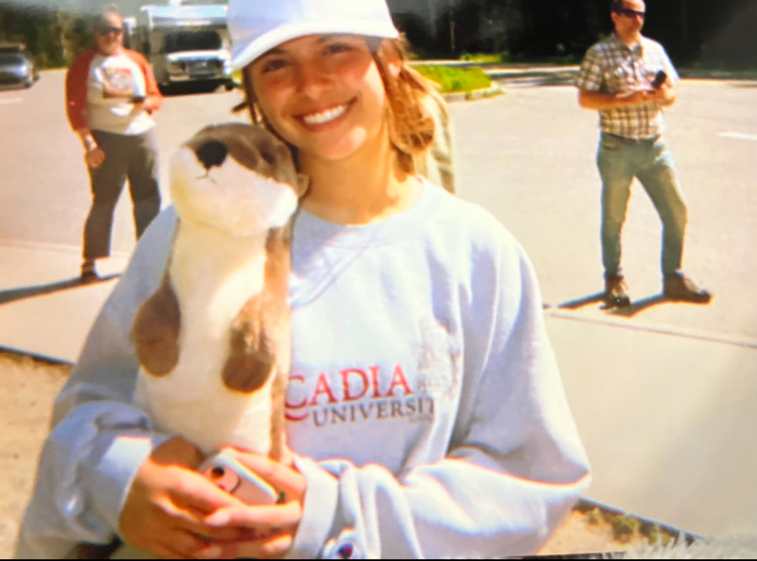 Abby Stephens ’26 holding a stuffed otter.