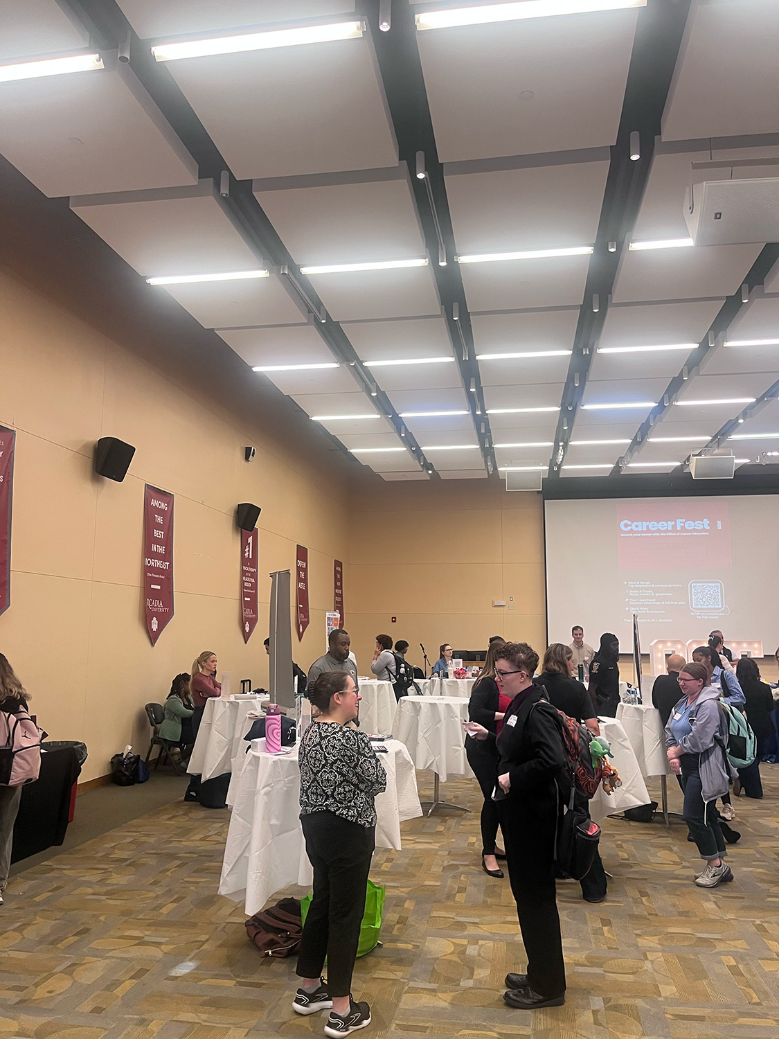 Students and employers gathered in the Commons Great Room for Career Fest.