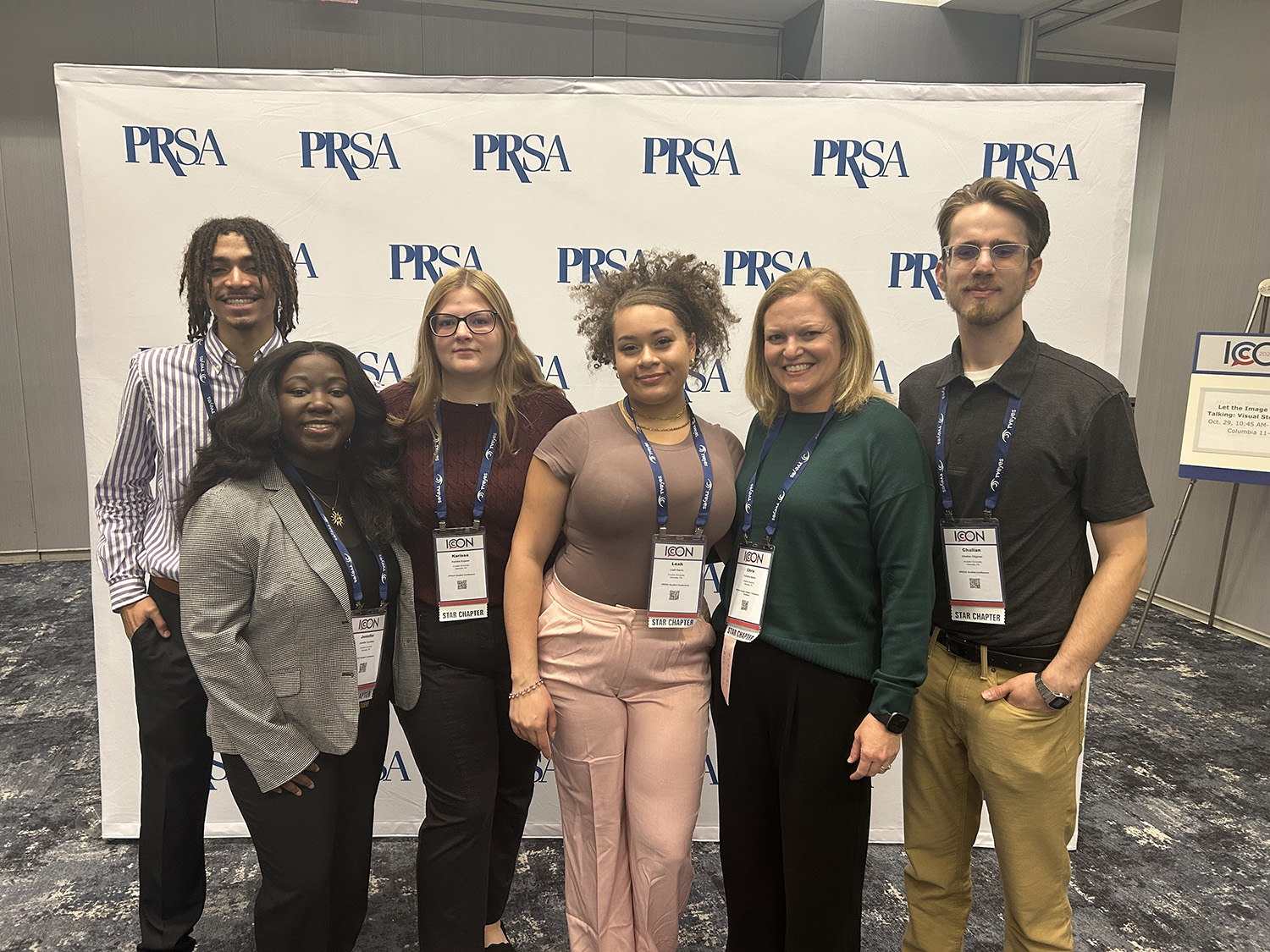 Students from Arcadia's PRSSA chapter and Dr. Chris Mullin.