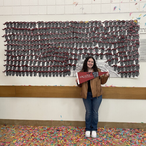 Julia Wysocki ’29 at an open house.