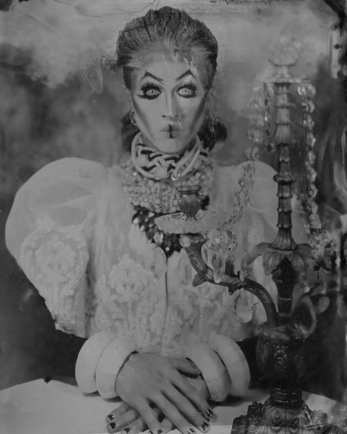 Helene Maurene Cooper "Hanky Punk," Ambrotype on black glass (one of a kind) 4 1/12" x 3 1/2", Image courtesy of the artist