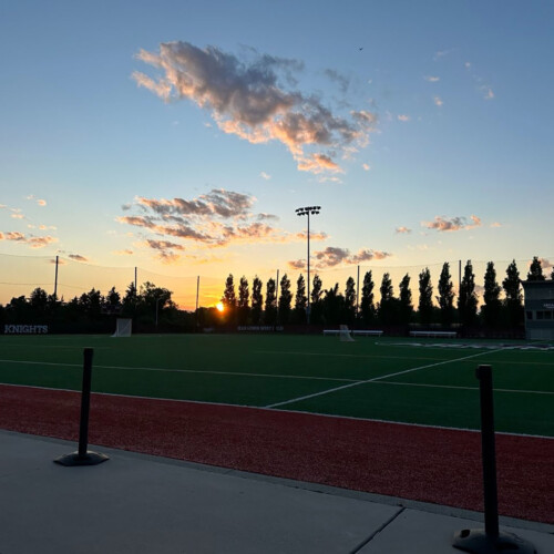 Jean Lenox West Field at sunset.