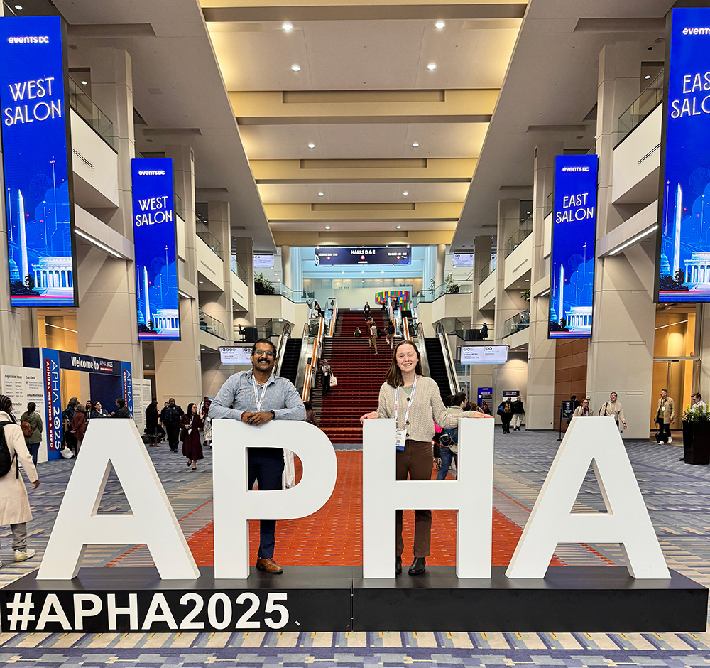 Amal and Nicole at the 2025 APHA conference