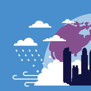 Promotional flier for upcoming webinar focusing on climate change and public health