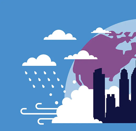 Promotional flier for upcoming webinar focusing on climate change and public health