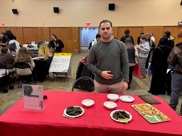 Davit Mirzakhanyan ‘26 represents Armenia at the Arcadia Culture Fair.