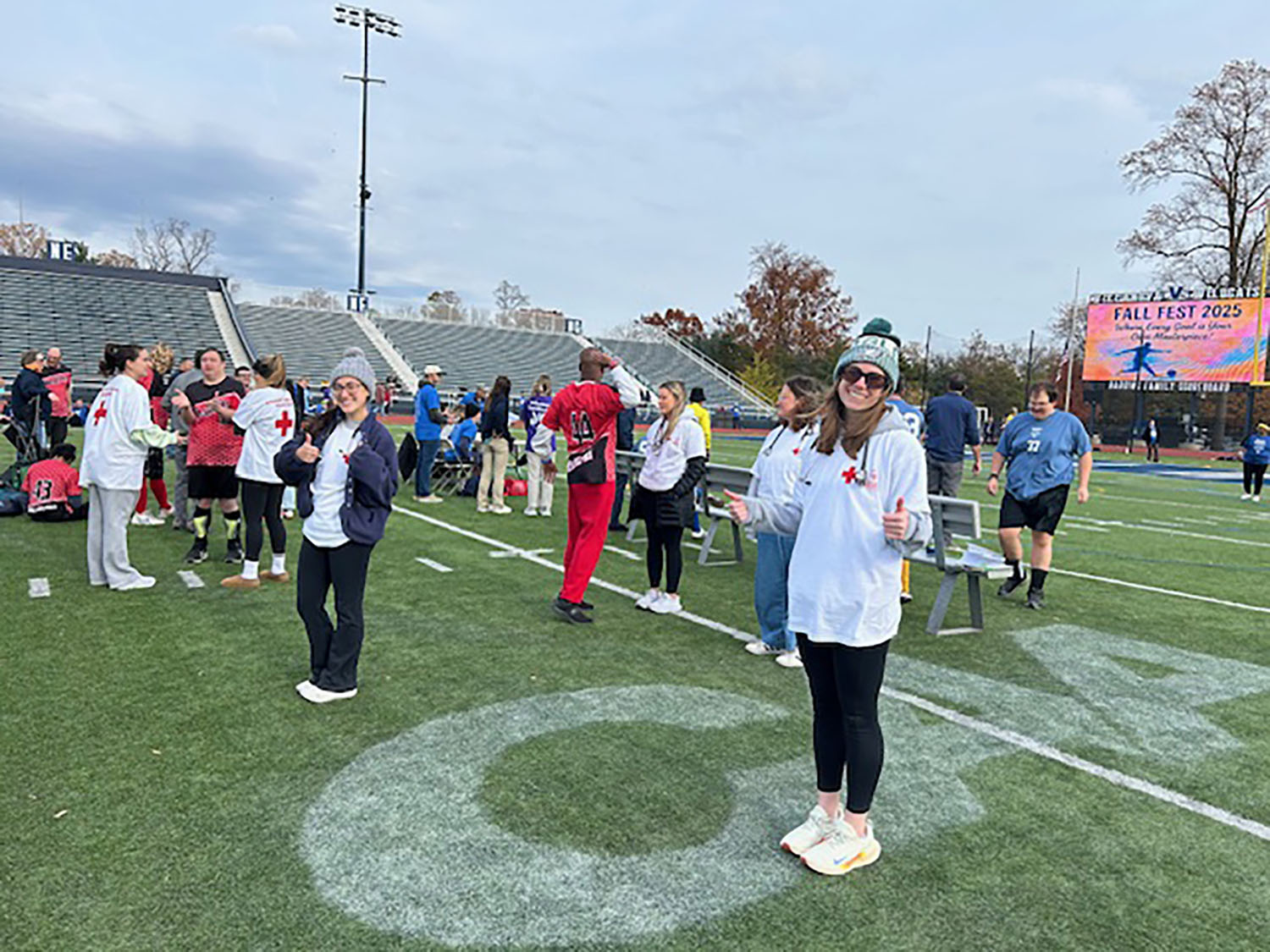 CHS students helping out on the field at the Fall Festival.