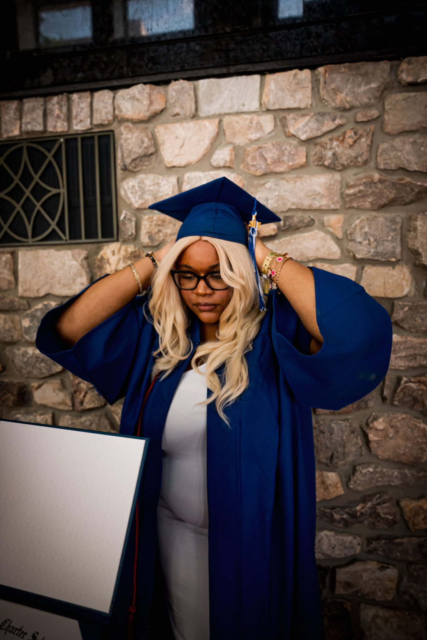 Nydia Clark ’29 in graduation regalia.