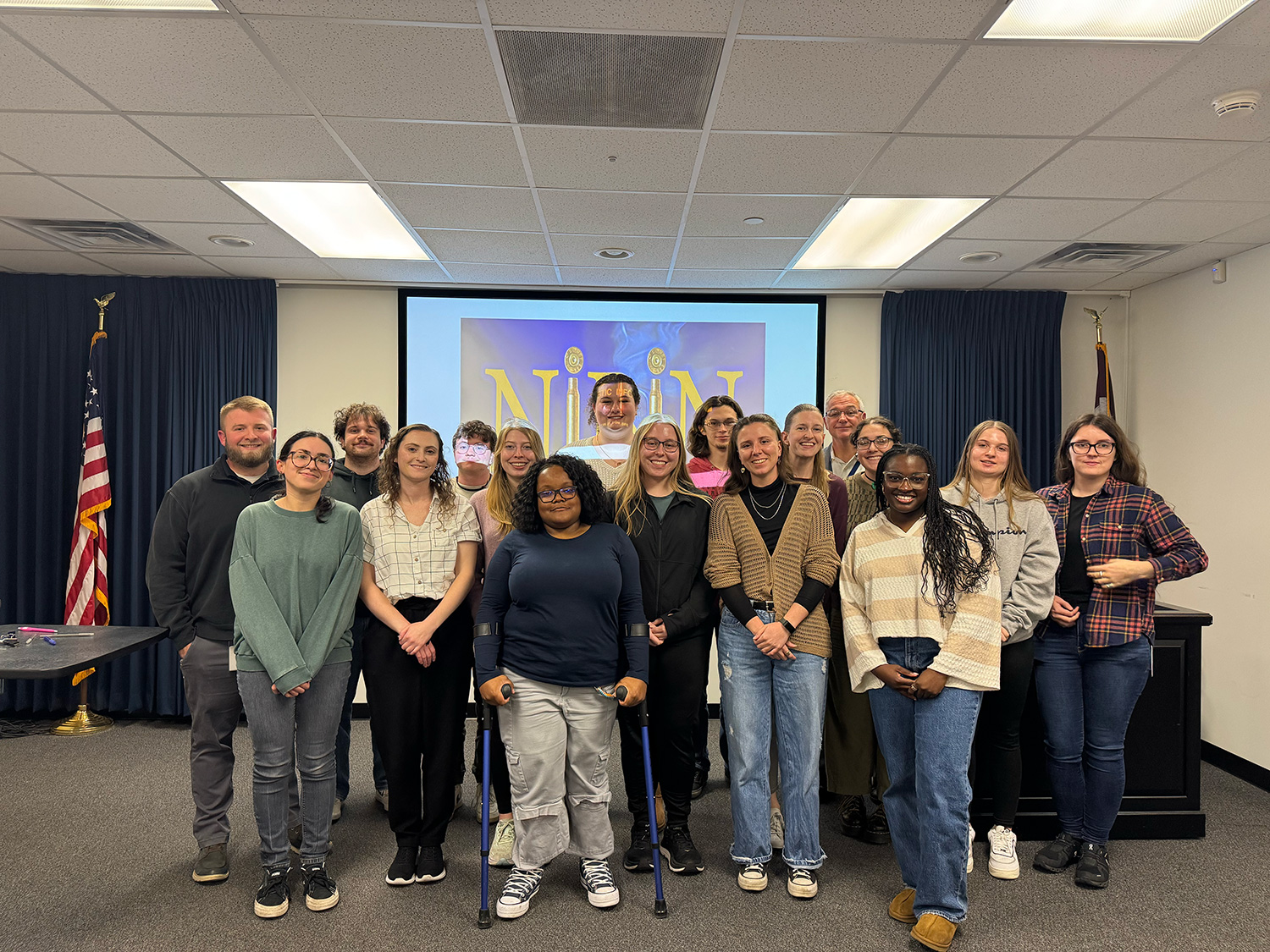First-year Forensic Science students at the Montgomery County Detectives Bureau.