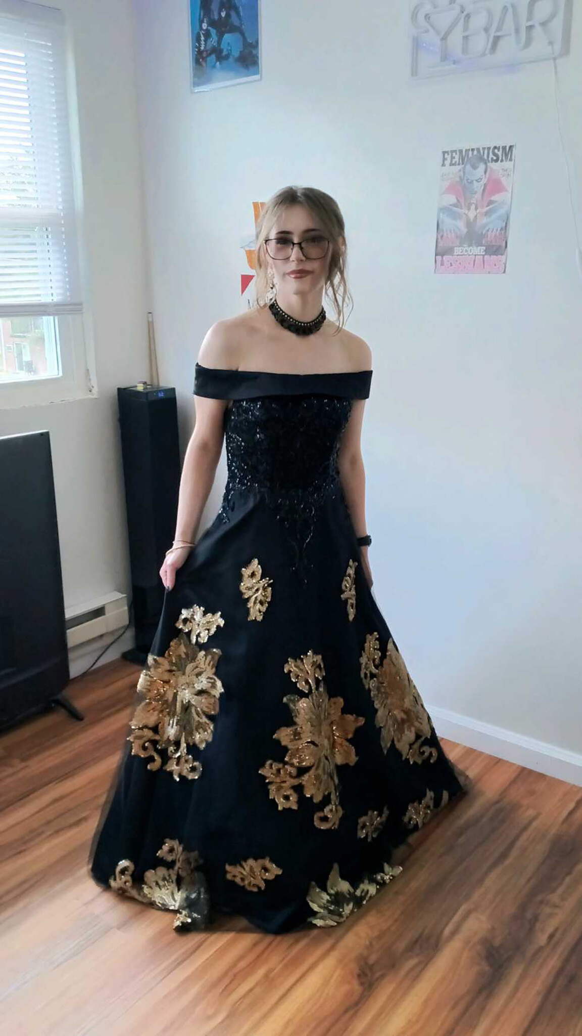 Kai Deppenschmidt ’29 in a dress.