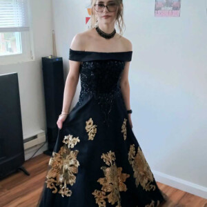 Kai Deppenschmidt ’29 in a dress.