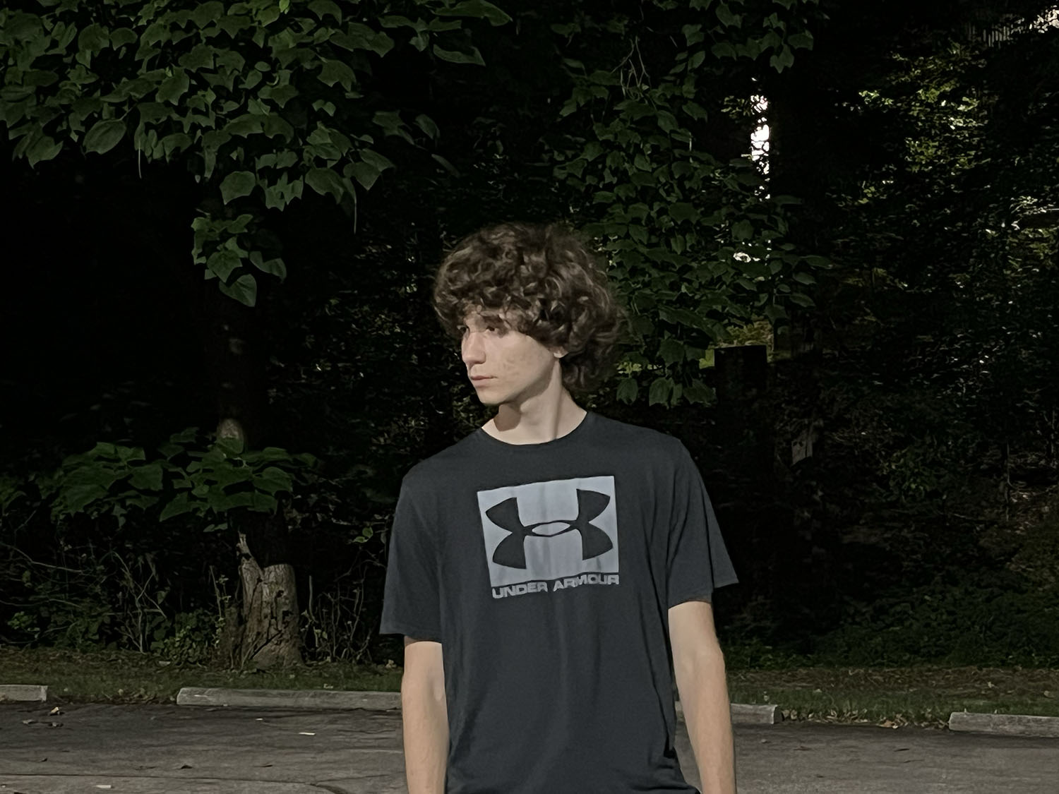 Stepan Rusyn ’29 with trees behind him.