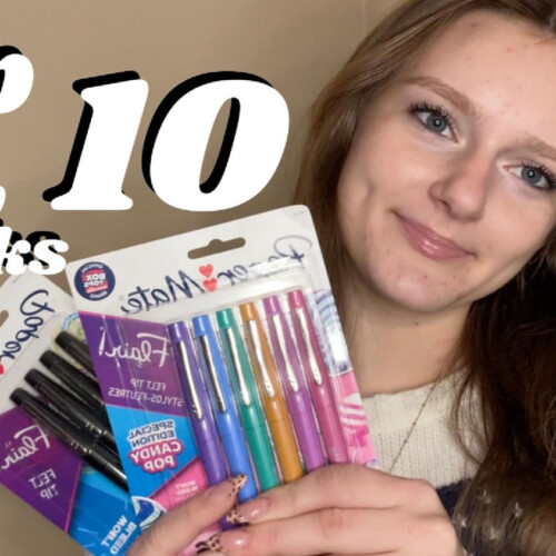 Devon Young ’28 holding study supplies with text that reads "Top 10 Study Hacks."