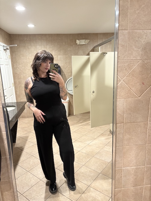 A mirror selfie of Ruth Fossetta, a member of Arcadia University's Class of 2026