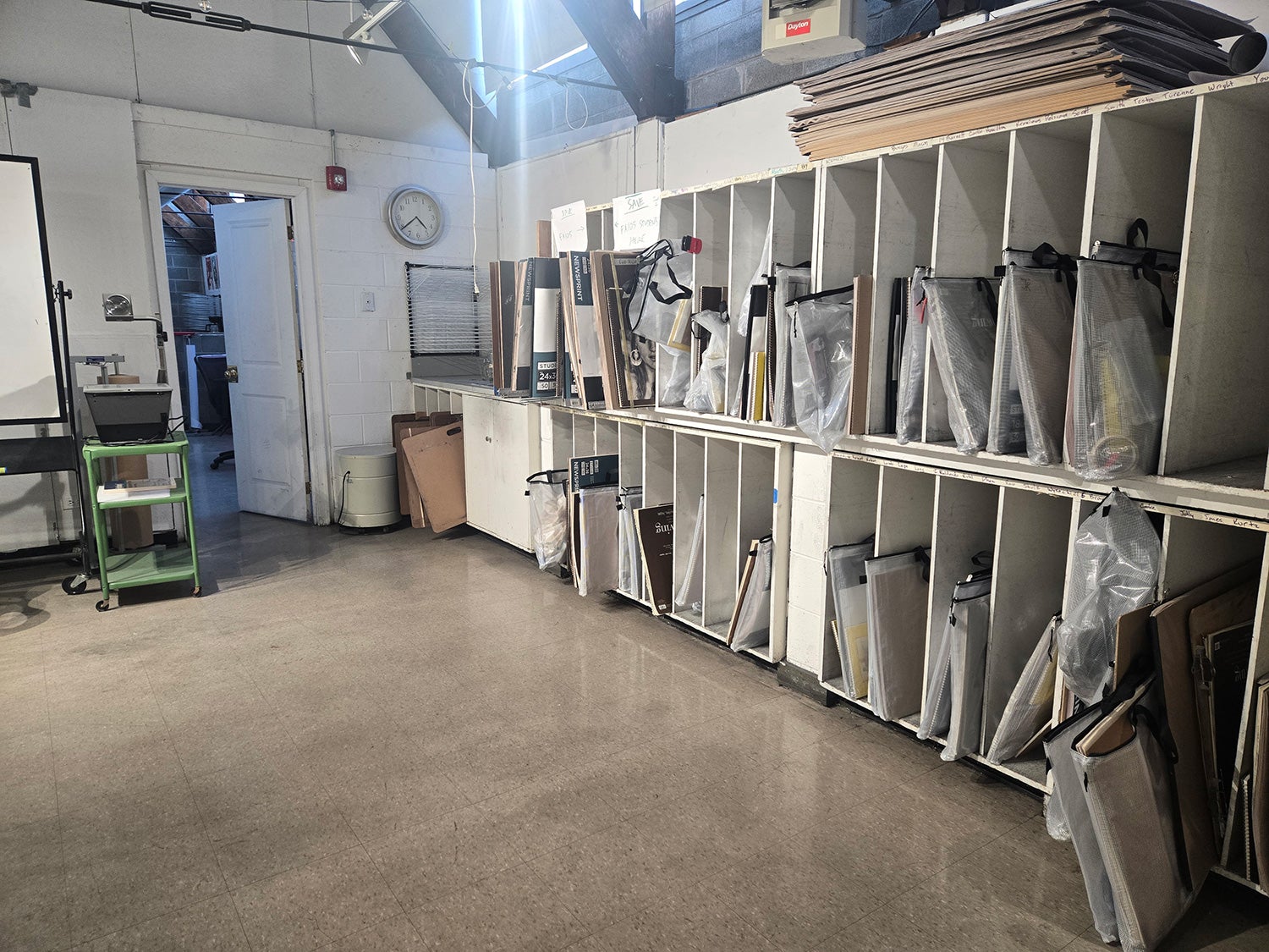 Students can store their artwork in Spruance Art Center.