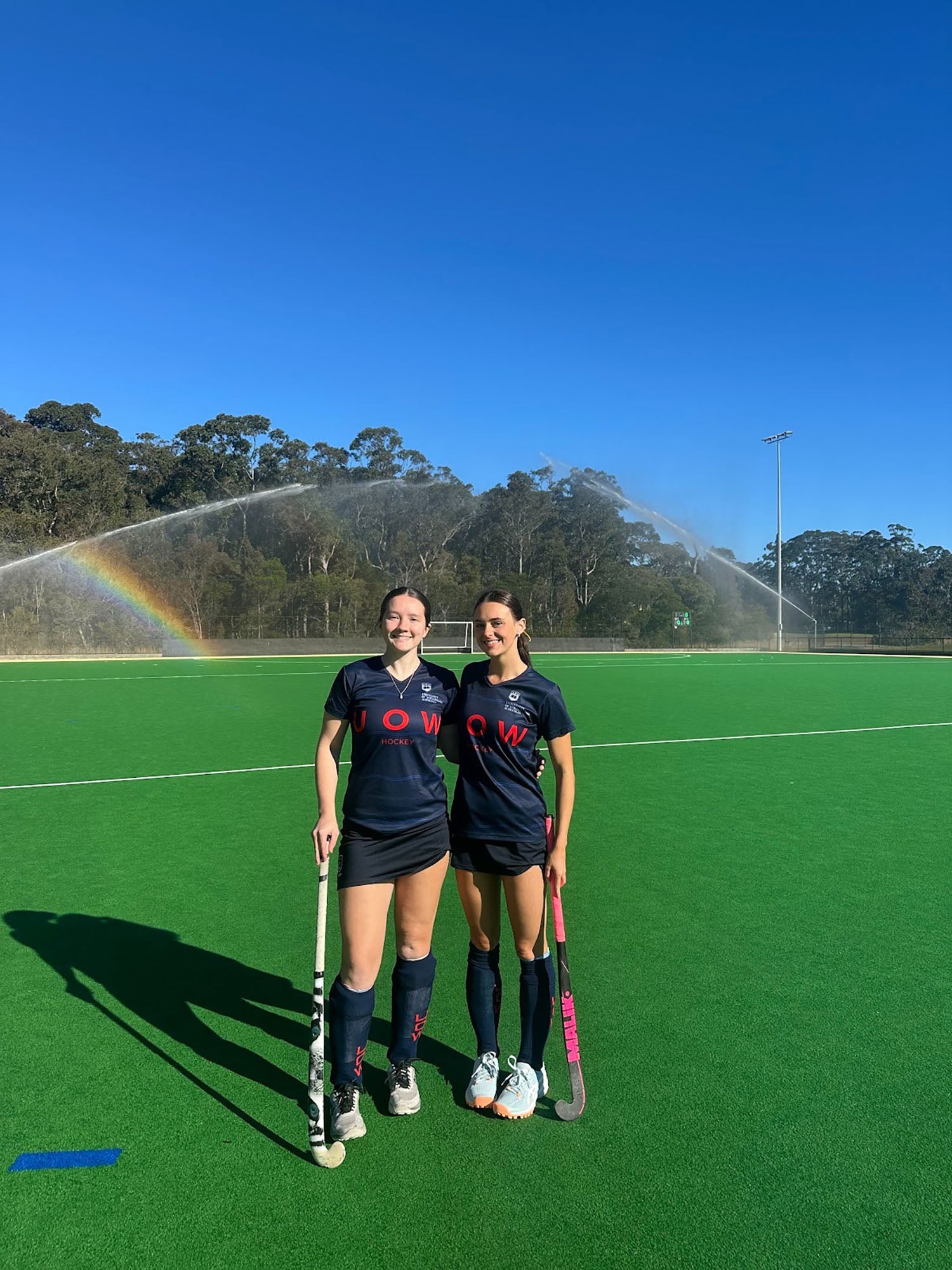 Callie Falzone ’26 playing field hockey in Australia.