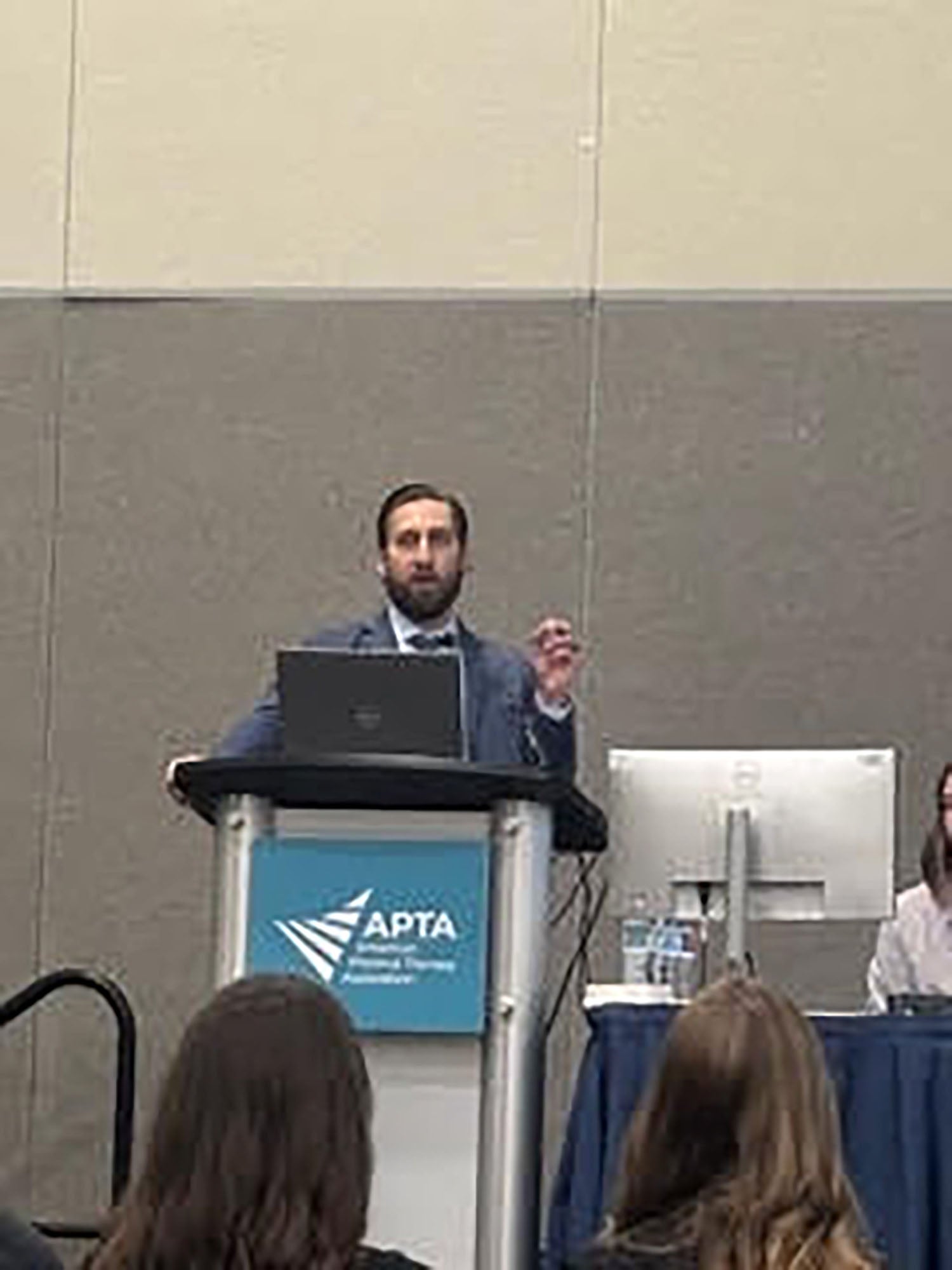 Andrew Babcanec ’27PhD presenting at CSM.