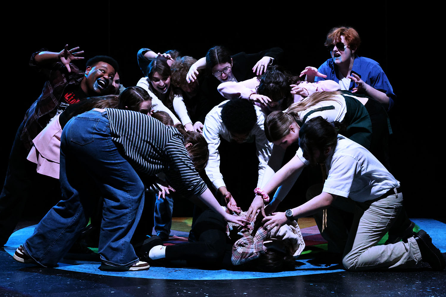 Students acting in "The Guy Who Doesn’t Like Musicals."