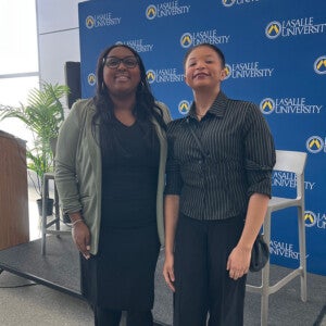Dr. Keisha M. Robinson and Janaye Seldon ’29 at the Philadelphia Higher Education Network for Neighborhood Development annual conference.