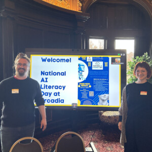 Tom Berendt (left) and Leigh Ferrier (right) at AI Literacy Day.