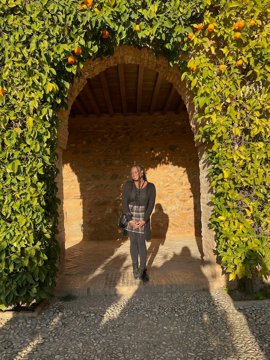 Anjali Dyer '26 at The Alhambra in Granada, Spain