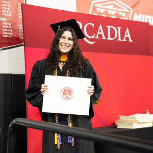 Nicole Dallara ’24, ’26M at undergraduate commencement.