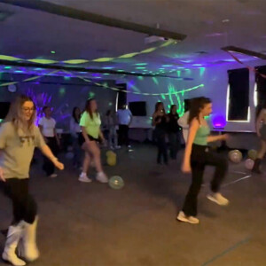 Students dancing at ArcadiaFTK's Dance All Knight.