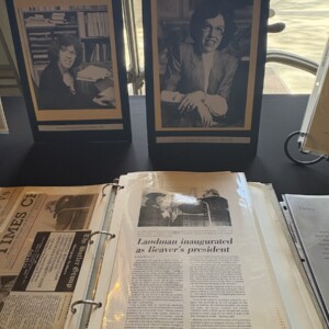 Photos and news clippings of the late President Emerita Bette Landman