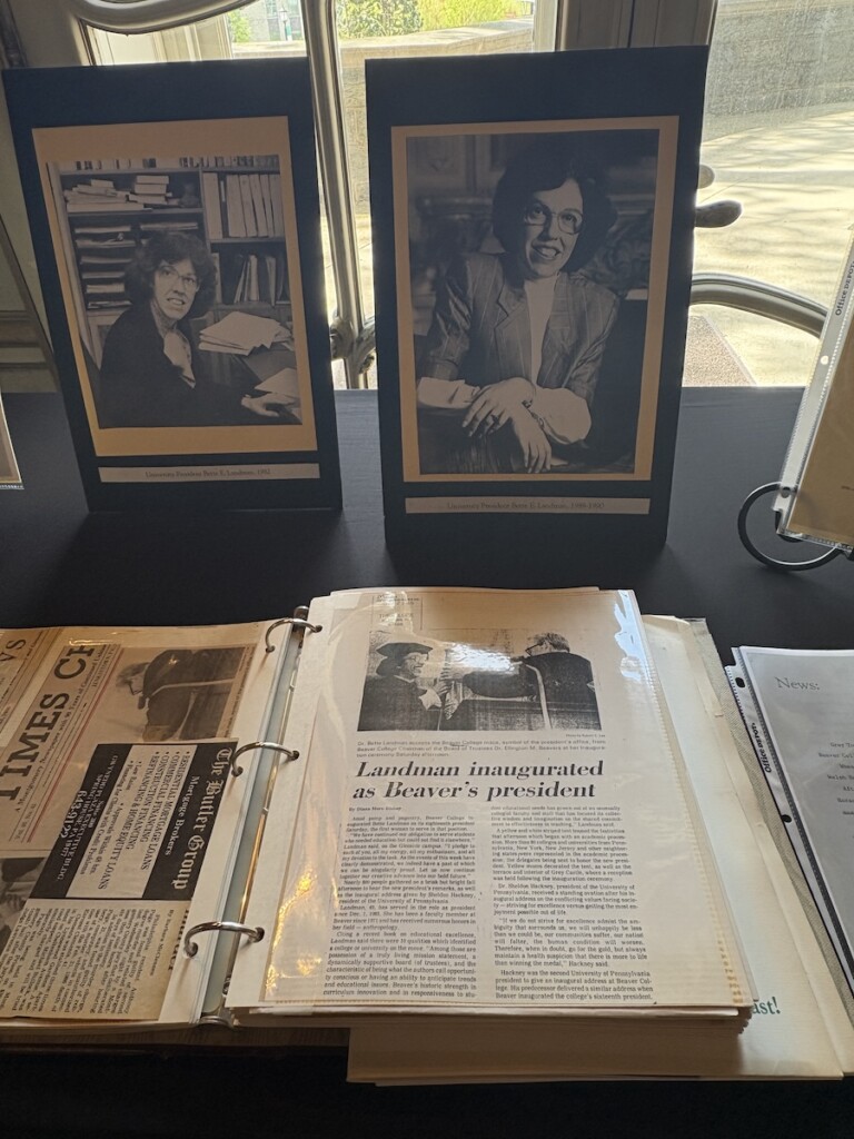 Photos and news clippings of the late President Emerita Bette Landman