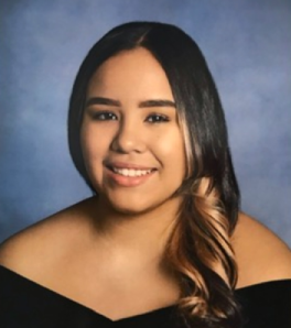 Honors Convocation 2026 award recipient Careylin Santiago-Campos smiles in her headshot in front of a dark blue background.
