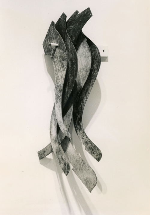 Photo of a black and white object on a wall