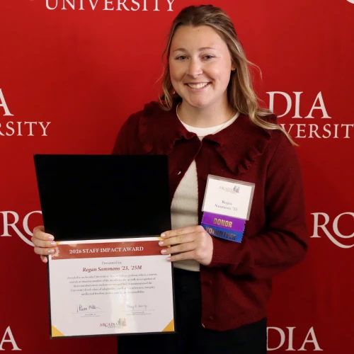Staff Impact Award winner Regan Sammons '23, '25M.