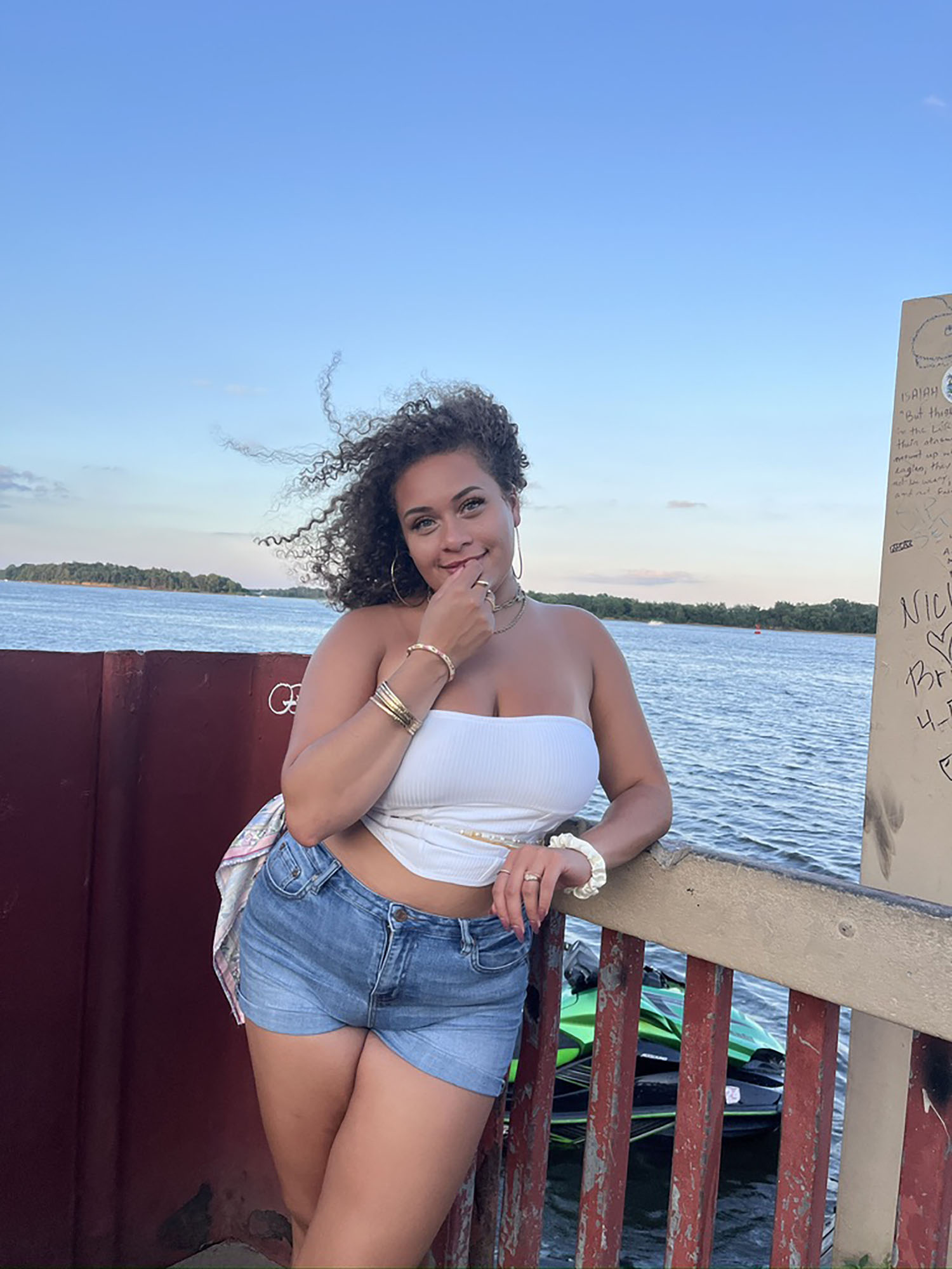 Leah Sierra ’26 on a dock.