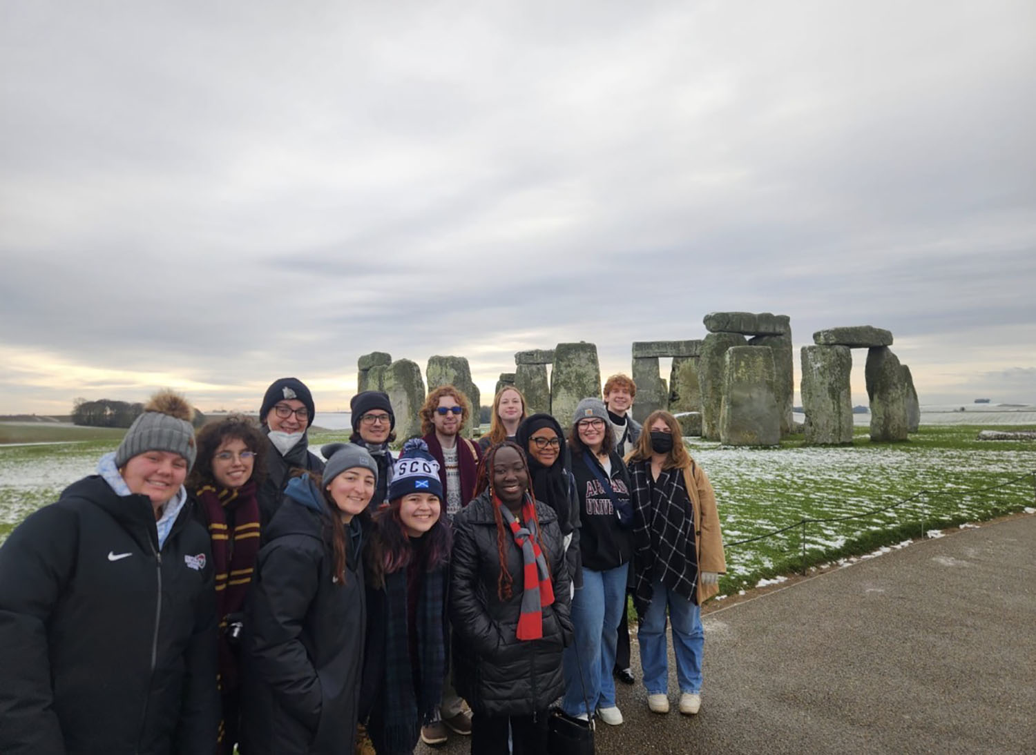 JJ Demetrius ’26 and their class at Stonehenge.