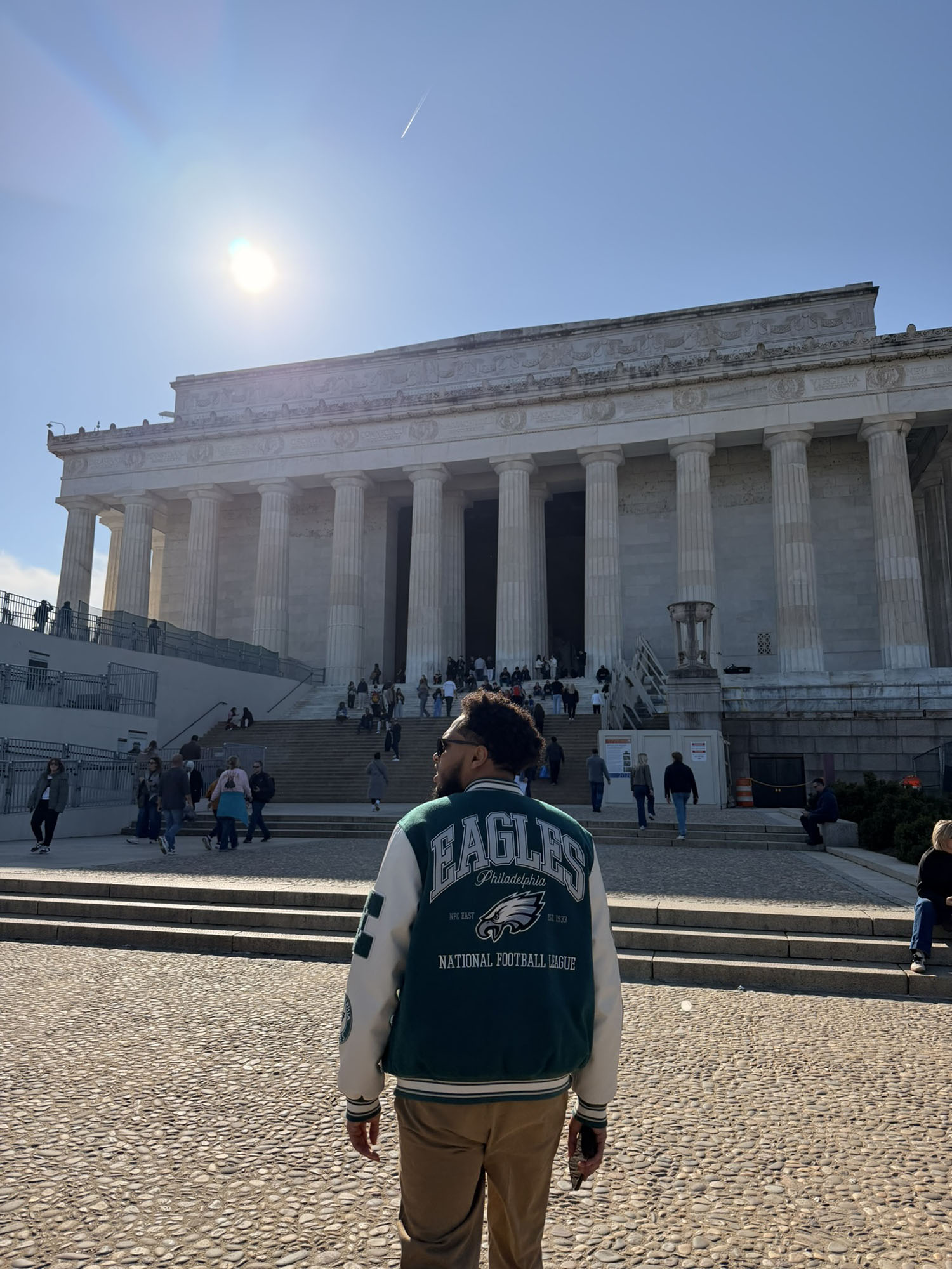 Noel Gonzalez Jr. ’26 at the Eagles Super Bowl Parade.