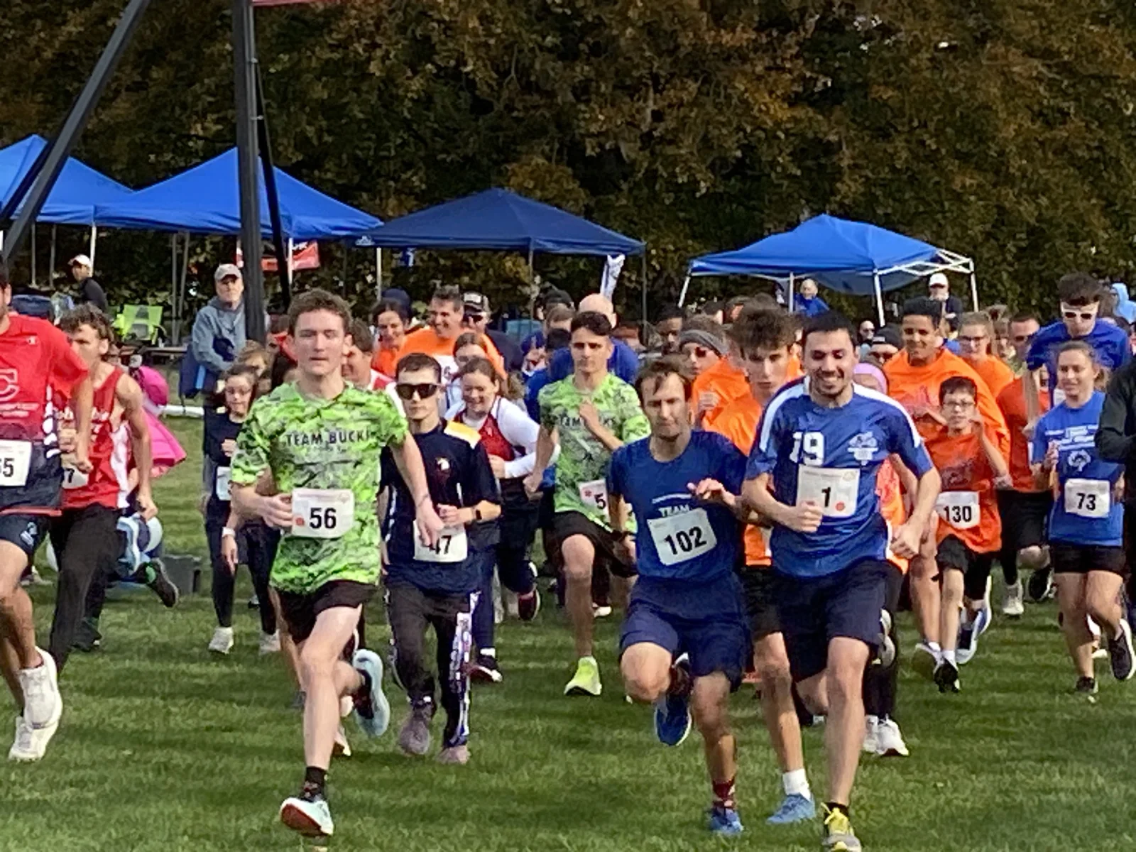 A photo showing participants in a race at the Fall Festival.
