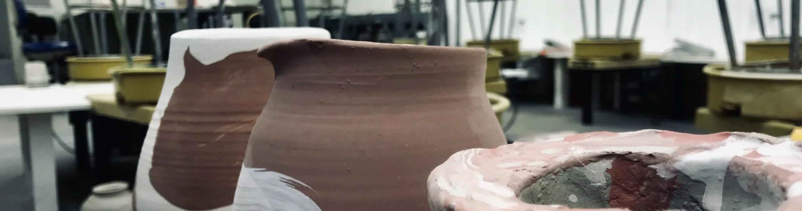 Large vases in the pottery studio