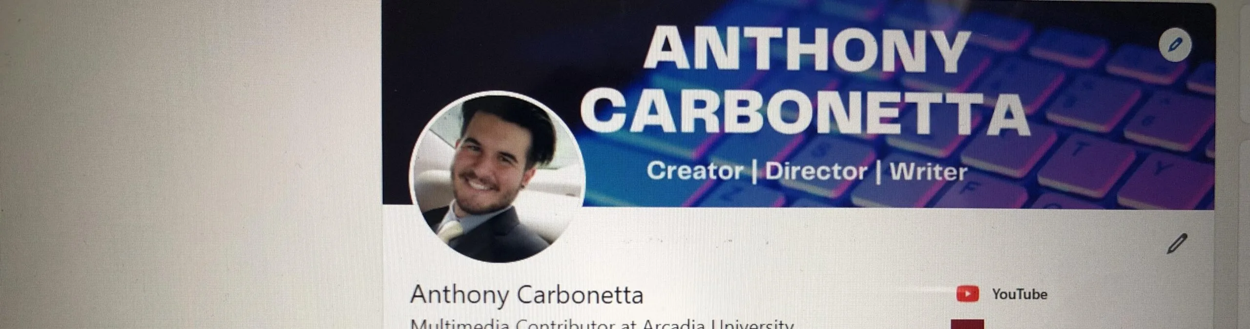 Profile picture and cover photo for Anthony Carbonetta.