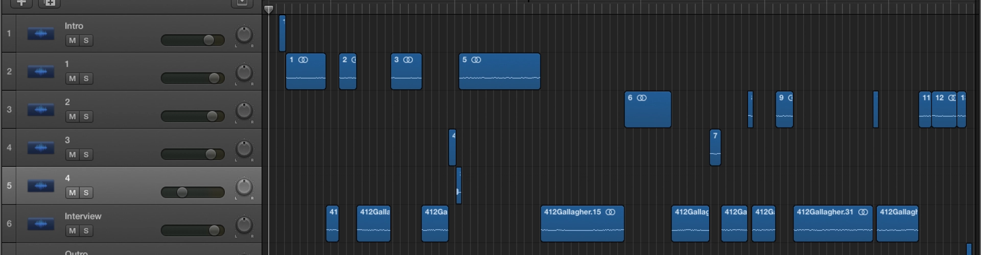 Screenshot of an audio editing program.