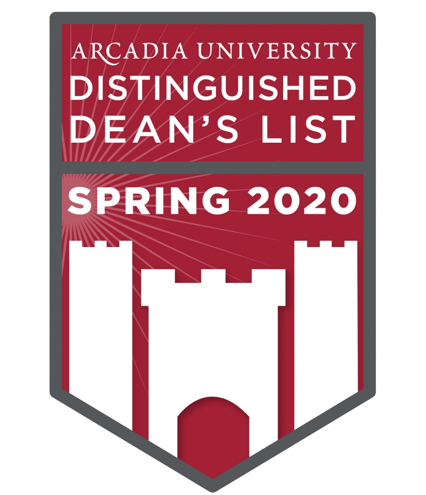 Arcadia University' Distinguished Dean's List, Spring 2020 Badge