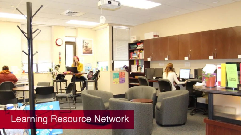 Students using computers at the Learning Resource Center.